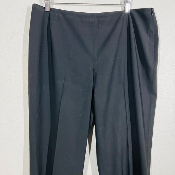 Lafayette 148 New York Chrystie Trouser Straight Pleated Pant Black Career - 12 - Picture 5 of 7